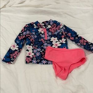 2/$20 Floral Baby Swim Set - Pink and Blue
